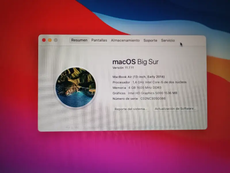 Apple MacBook Air 13" – Early 2014 (Modelo A1466) - 2