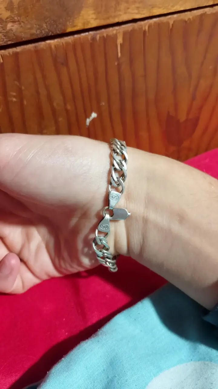 Pulsera de plata estilo cadena - 2