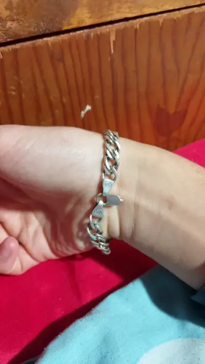 Pulsera de plata estilo cadena - miniatura 2