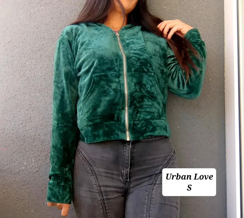 Chaqueta de terciopelo verde Urban Love