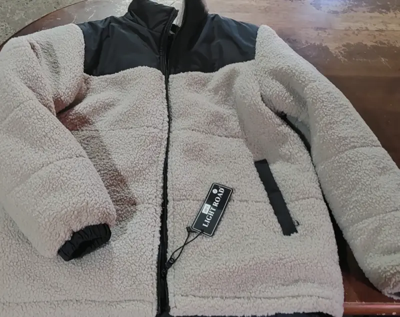 Chaqueta de lana Light Road beige y negra - 2