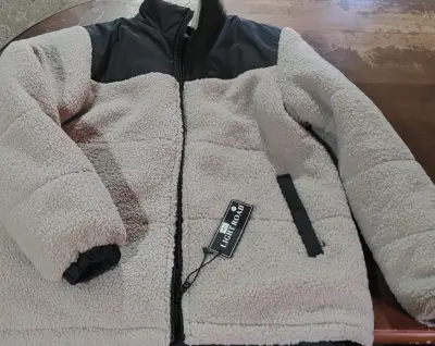 Chaqueta de lana Light Road beige y negra - miniatura 2
