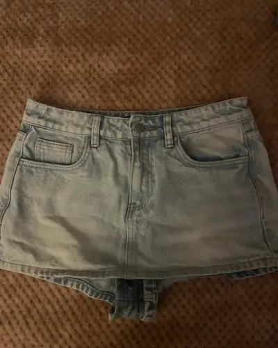 Falda Shorts de mezclilla azul claro - miniatura 1