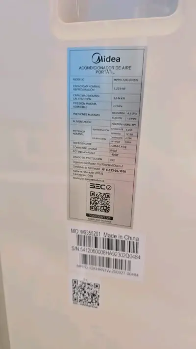 Aire acondicionado portátil Midea con control remoto - miniatura 3