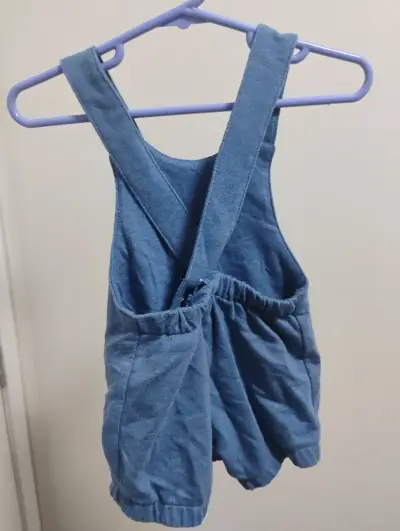 Enterito de bebé azul con diseño floral - miniatura 2