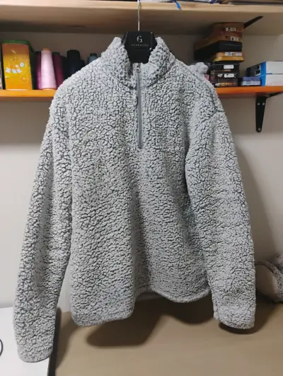 Polar gris con cierre medio - miniatura 1