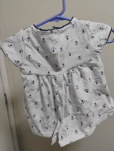 Vestido de bebé marinero blanco y azul - miniatura 2
