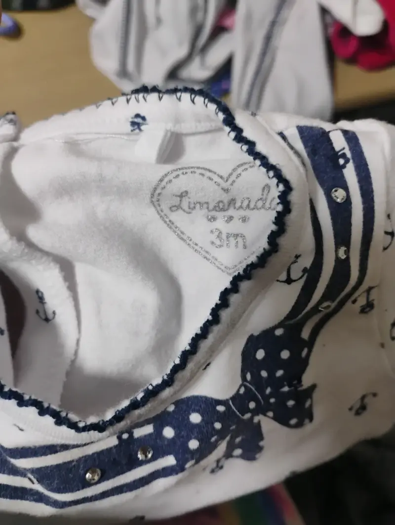 Vestido de bebé marinero blanco y azul - 3
