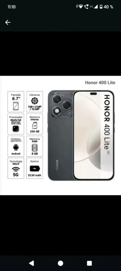 Smartphone Honor 400 Lite 256GB - miniatura 1
