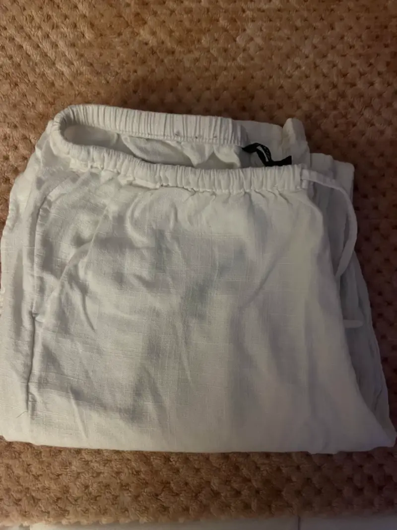 Pantalones blancos de lino para mujer - 2