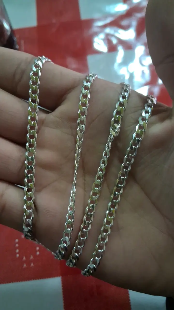 Cadena gromet plata ytaly mide 66 cm - 4