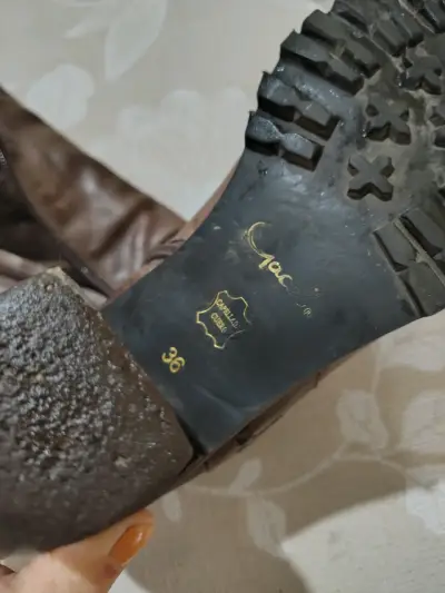 Botas de cuero Gacel marrón con tacón - miniatura 3