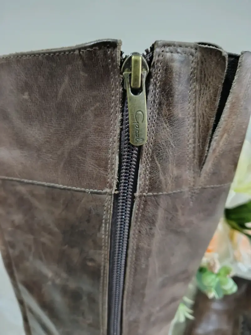 Botas de cuero Gacel marrón con tacón - 5