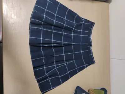 Falda plisada a cuadros azul - miniatura 1