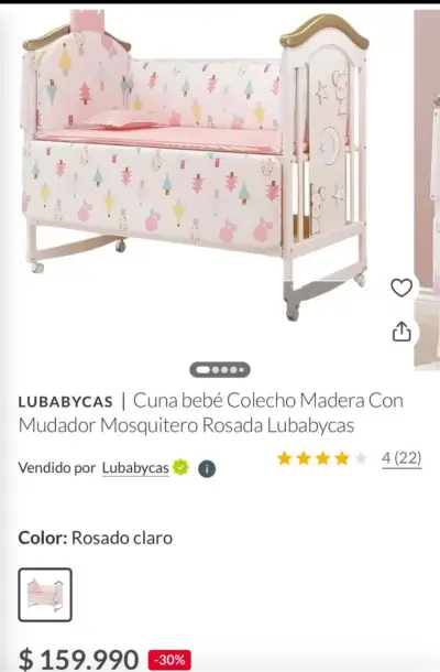 Cuna de bebé blanca con diseño de ositos - miniatura 6