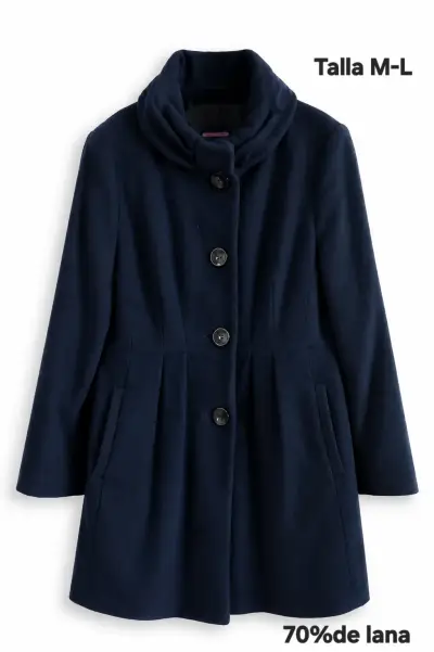 Abrigo negro de lana talla 46(L) - miniatura 1