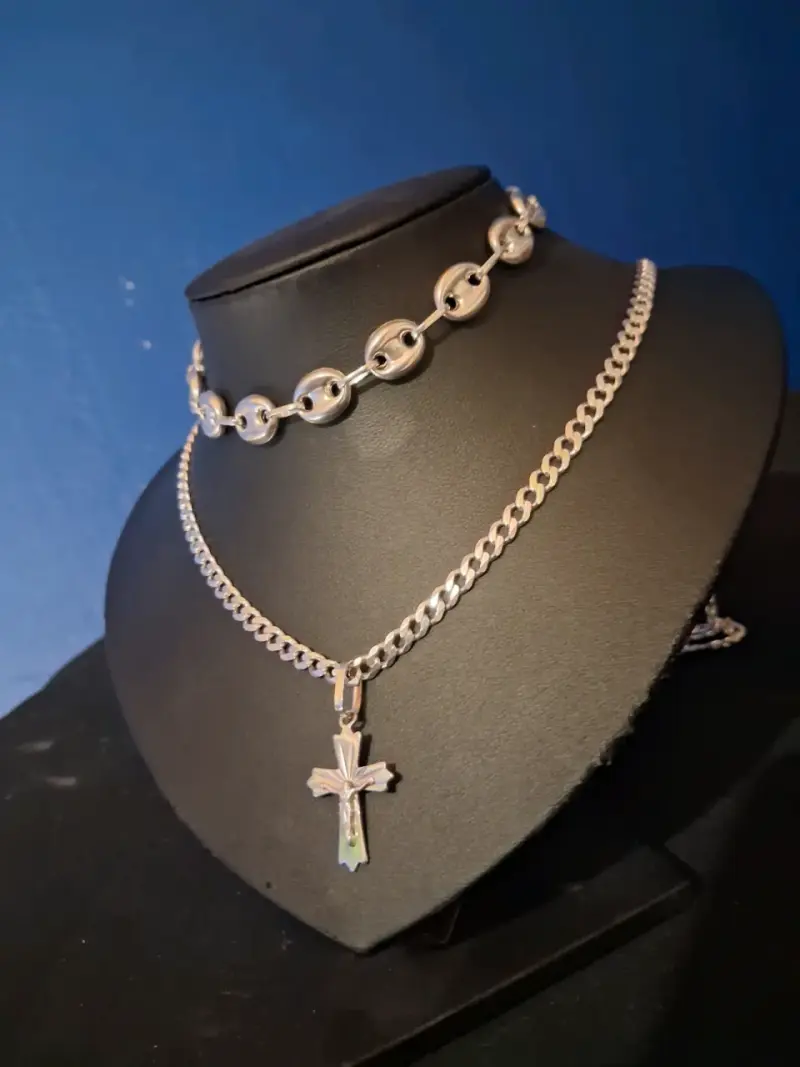 Cadena gromet + pulsera gucci inflada - 2