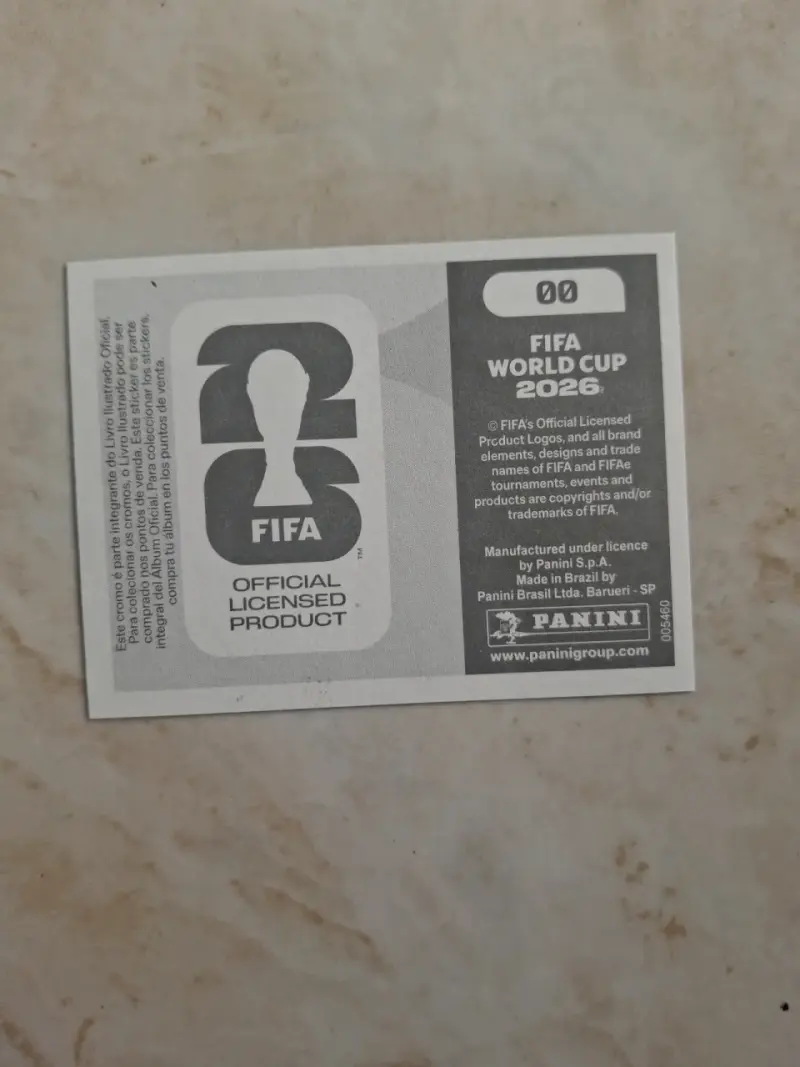 Lámina 00 holográfica Panini de fútbol mundial fif - 2