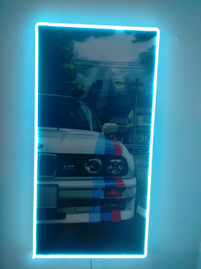 Cuadro LED decorativo resina epox auto deportivo - 1