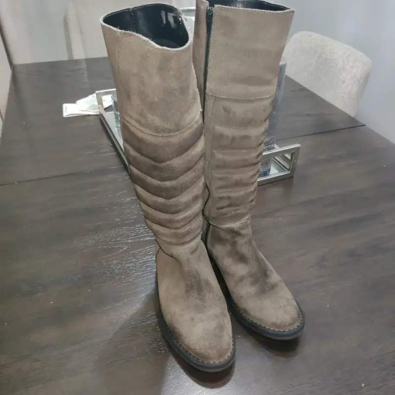 Botas de gamuza gris para mujer - 2