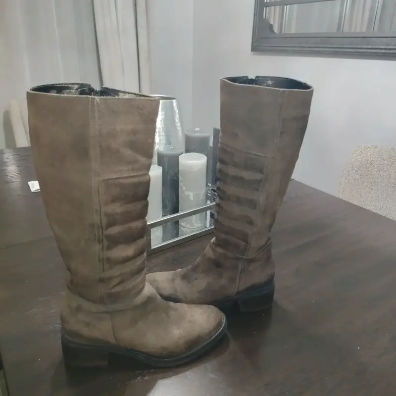 Botas de gamuza gris para mujer - 3
