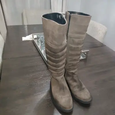 Botas de gamuza gris para mujer - miniatura 5