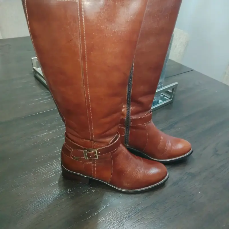 Botas de cuero marrón con hebilla - 3