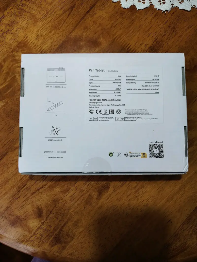 Tableta gráfica Ugee S640 lila - 6