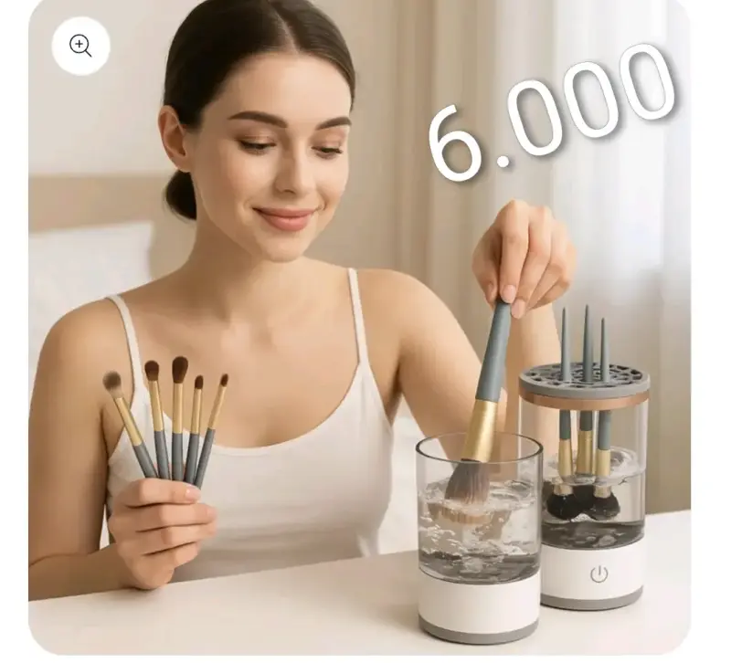 Limpiador de brochas de maquillaje eléctrico