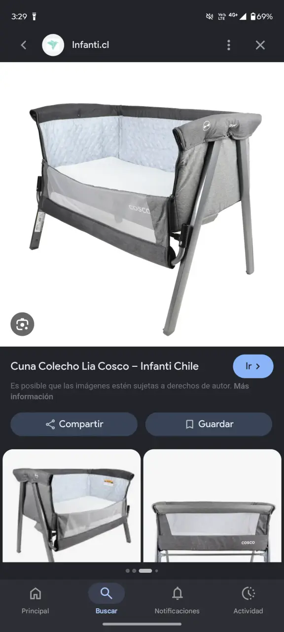 Cuna colecho Lia Cosco gris