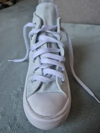 Zapatilla alta blanca de lona - miniatura 1