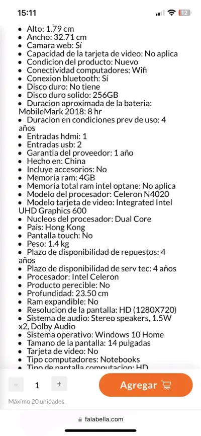 Laptop Lenovo con cargador incluido - miniatura 5