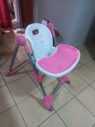 Silla de comer para bebé rosa - miniatura 3
