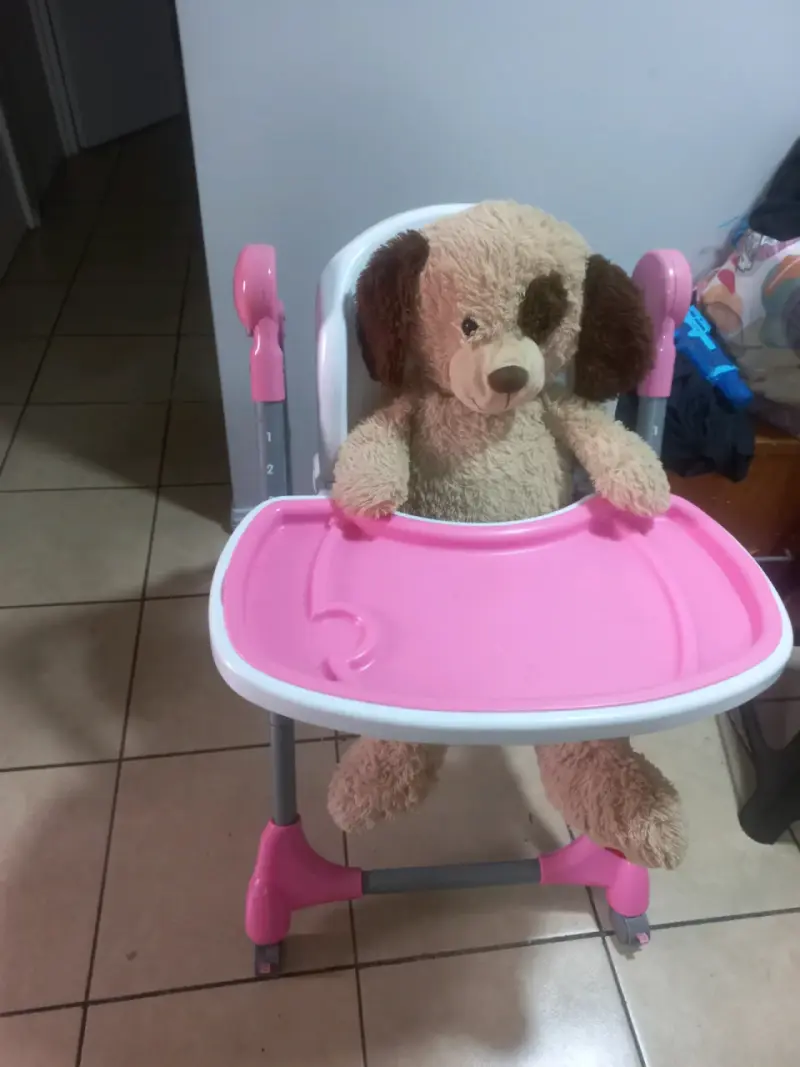 Silla de comer para bebé rosa - 5