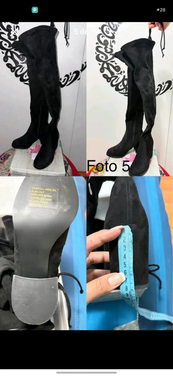 Botas negras de gamuza hasta la rodilla