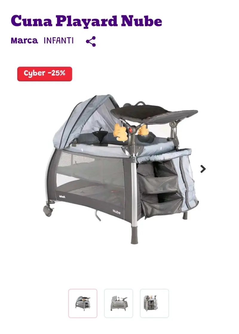 Cuna corral Nube plegable con organizador - 2