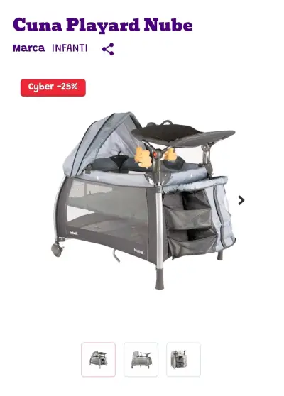 Cuna corral Nube plegable con organizador - miniatura 2