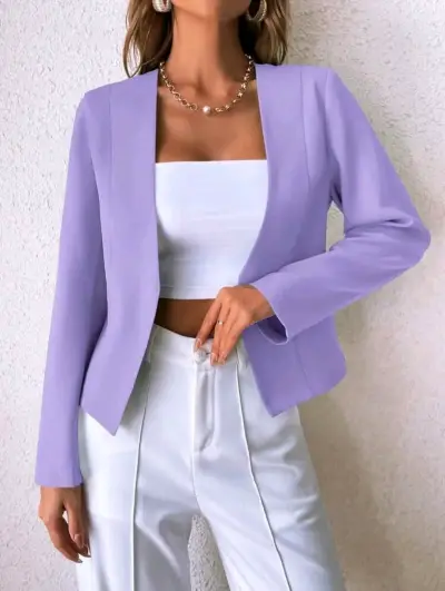 Blazer lila y celeste 2x1 elegante para mujer - miniatura 4