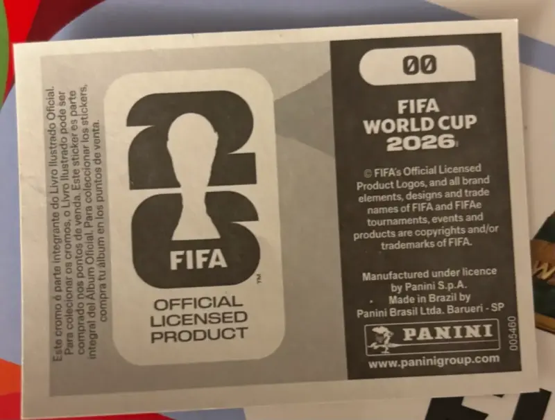 Lámina número 00 Panini holográfica Álbum FIFA 26 - 2