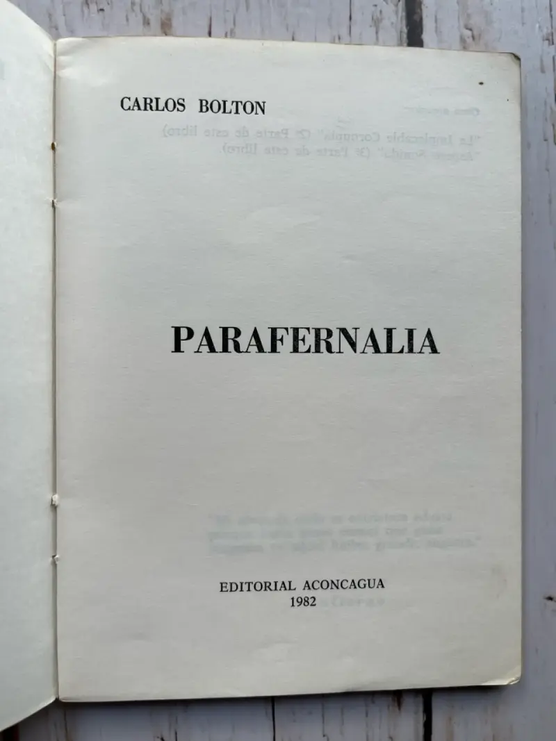 Libro 'Parafernalia' de Carlos Bolton - 4