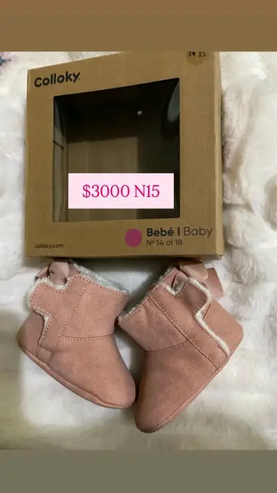 Botines de bebé Colloky rosados - miniatura 1
