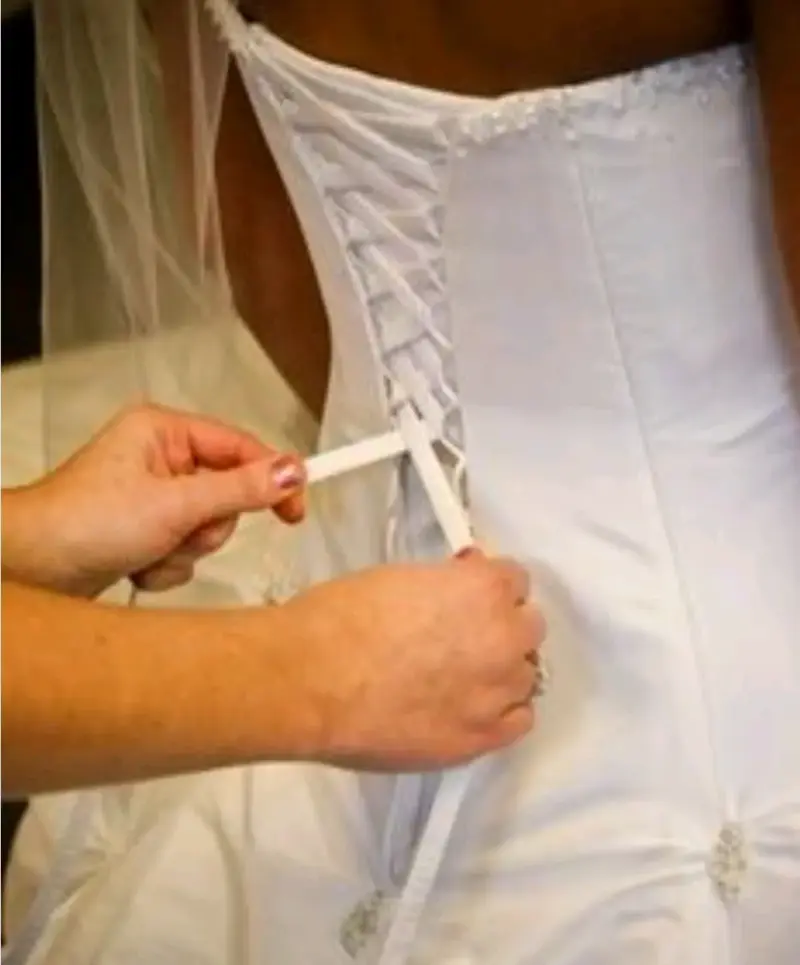 Vestido de novia blanco más falso y zapatos - 6