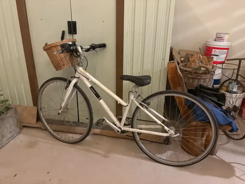 Bicicleta urbana blanca con canasto - 2