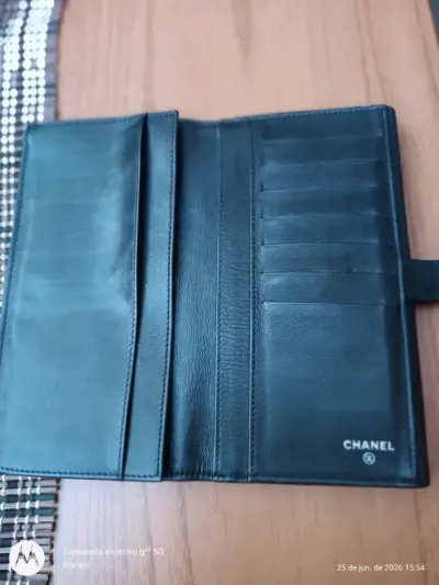 Cartera de cuero negra elegante - miniatura 5