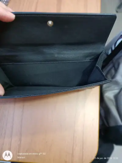 Cartera de cuero negra elegante - miniatura 6
