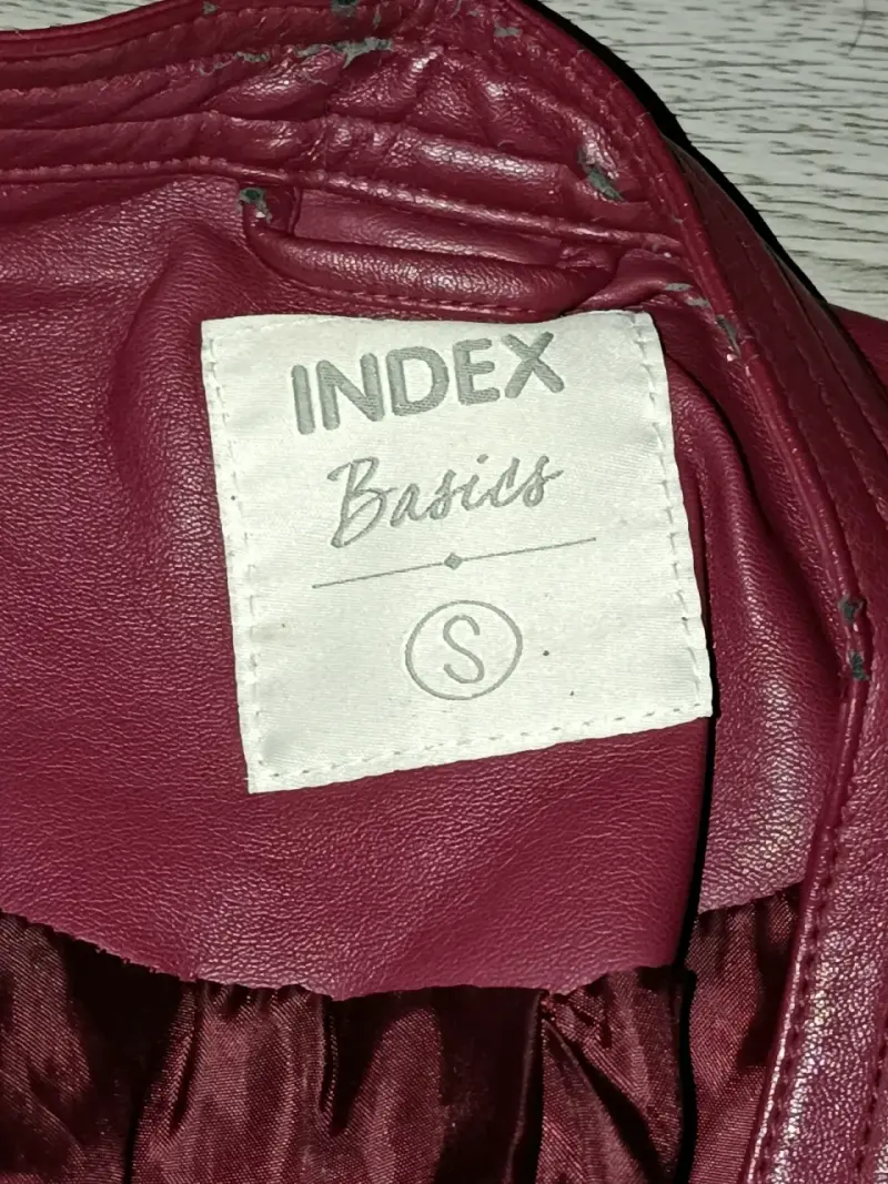 Chaqueta de cuero burdeo Index - 2