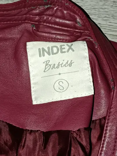 Chaqueta de cuero burdeo Index - miniatura 2