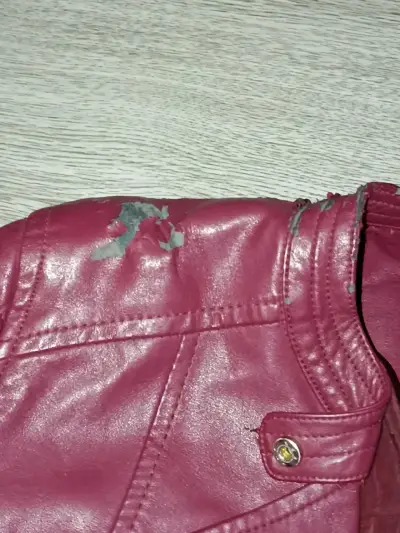 Chaqueta de cuero burdeo Index - miniatura 3