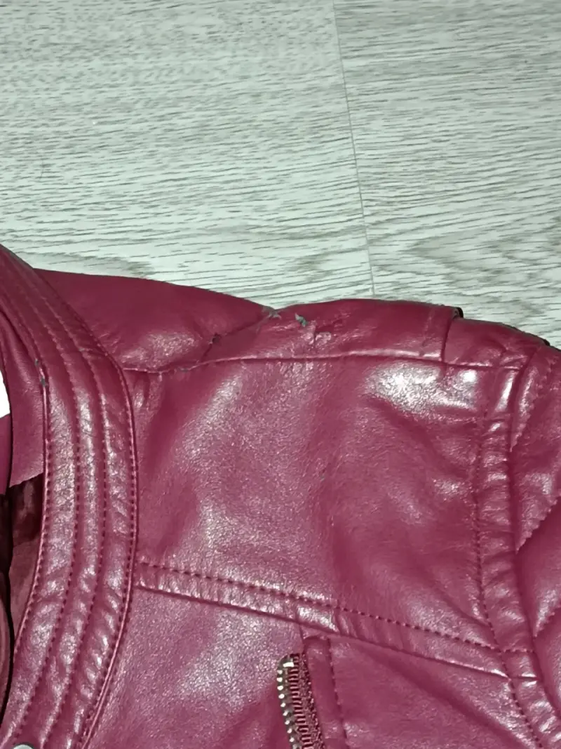 Chaqueta de cuero burdeo Index - 4