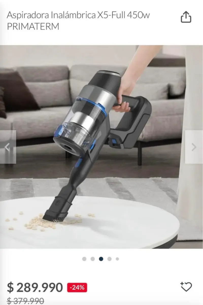 Aspiradora inalámbrica Primaterm X5-Full 450W - 3